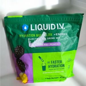 Liquid I.V. Hydration Multiplier + Energy BlackBerry Peach 21 Sticks NEW